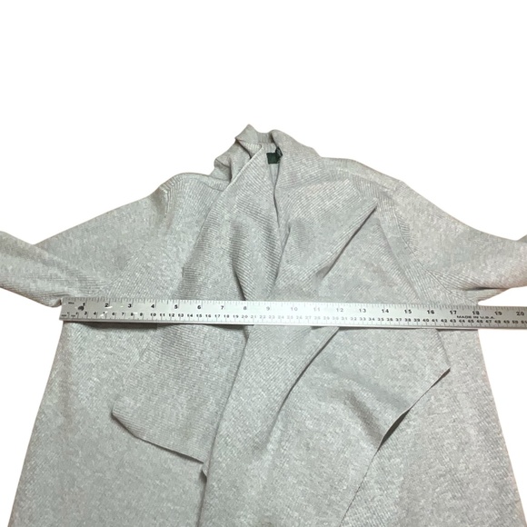 LAUREN RALPH LAUREN Cotton Modal Blend Open Front Cardigan Grey & Cream Sz M - Picture 7 of 11